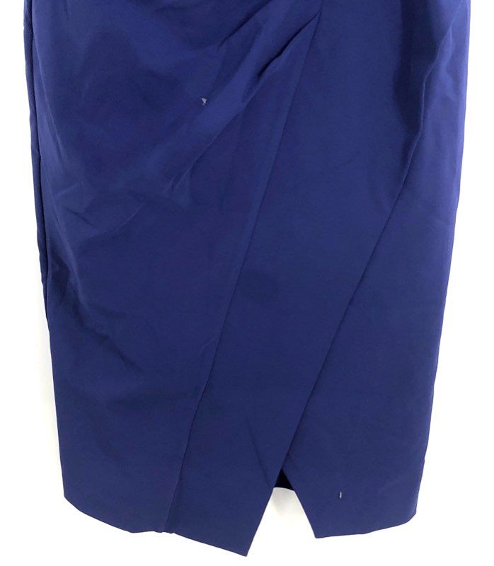 Kay Unger Women's Cobalt Farah Midi Dress Short Sleeve Ruched Draped Blue Sz 10
