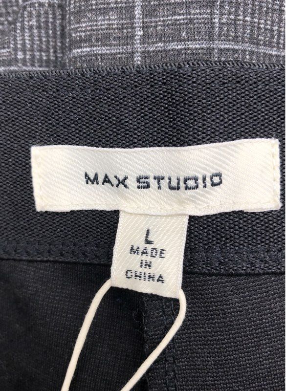 NWT Max Studio Women's Black Plaid Dress Pants - Size Large