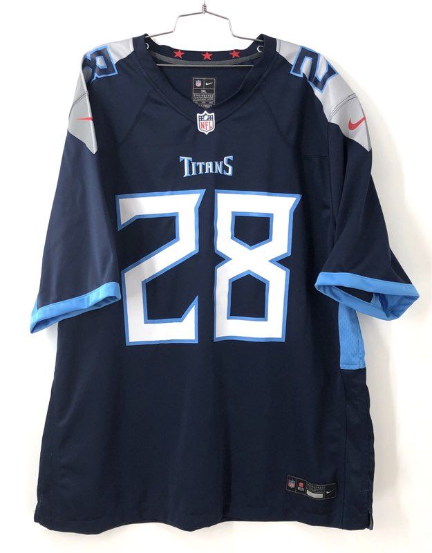 Nike NFL Tennessee Titans Chris Johnson #28 Jersey Navy Blue Men's Sz 3XL