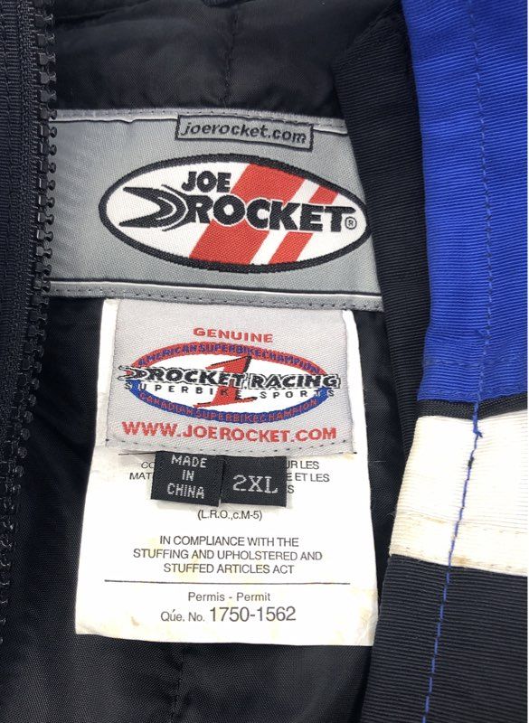 Joe Rocket Men's Blue Black Meteor Textile Motorcycle Jacket Sz 2XL