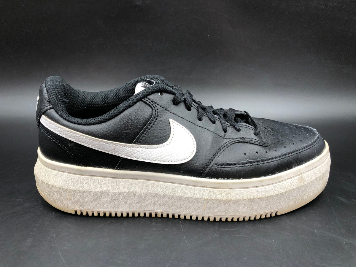 Nike Women's Court Vision Alta Black White Platform Low Top Sneakers Size 8