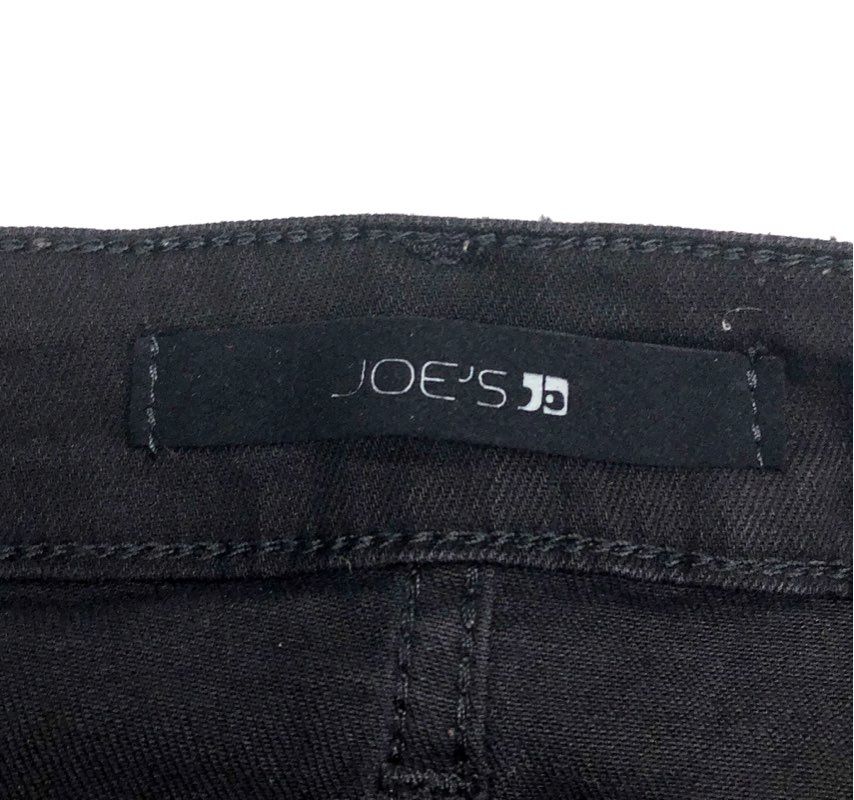 Joe's Jeans Women's Black High Rise Skinny Ankle Distressed Raw Hem Sz 28