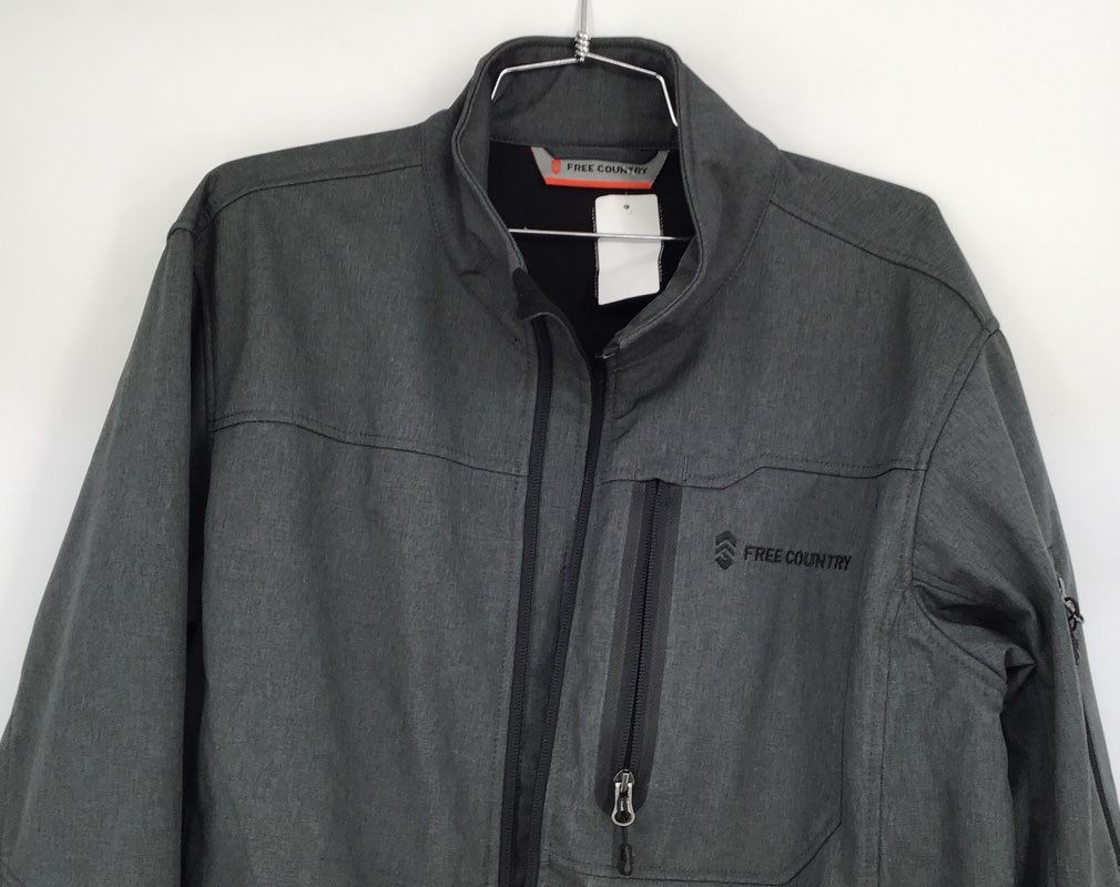 NWT Free Country Men&#39;s Charcoal Full-Zip Softshell Jacket - Size M