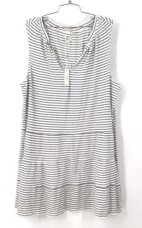 NWT Max Studio Women's Black White Striped A-Line Dress - Size 3X