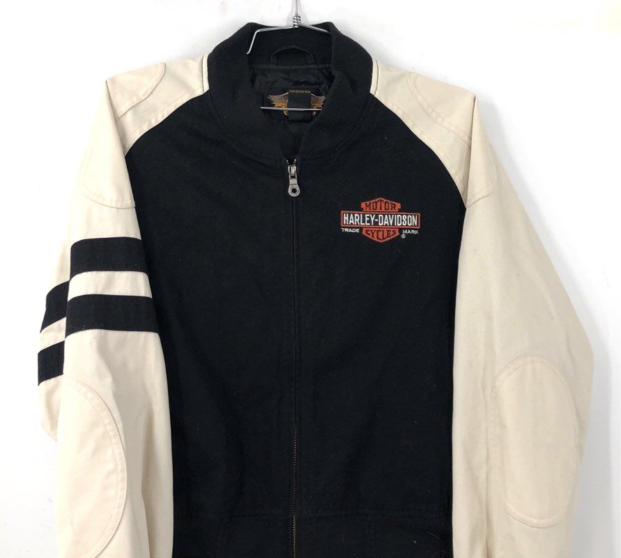 Harley-Davidson Women's Black White Jacket - Size L