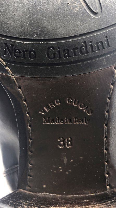 Nero Giardini Brown Leather Knee High Riding Boots Side Zip Made In Italy Sz 38