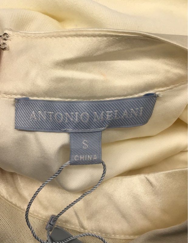 Antonio Melani Women's Lela Ivory Pussy Bow Satin Tie Sweater Midi Dress NWT S