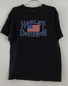 Vintage Harley-Davidson Men's Black Graphic T-Shirt - Size Large