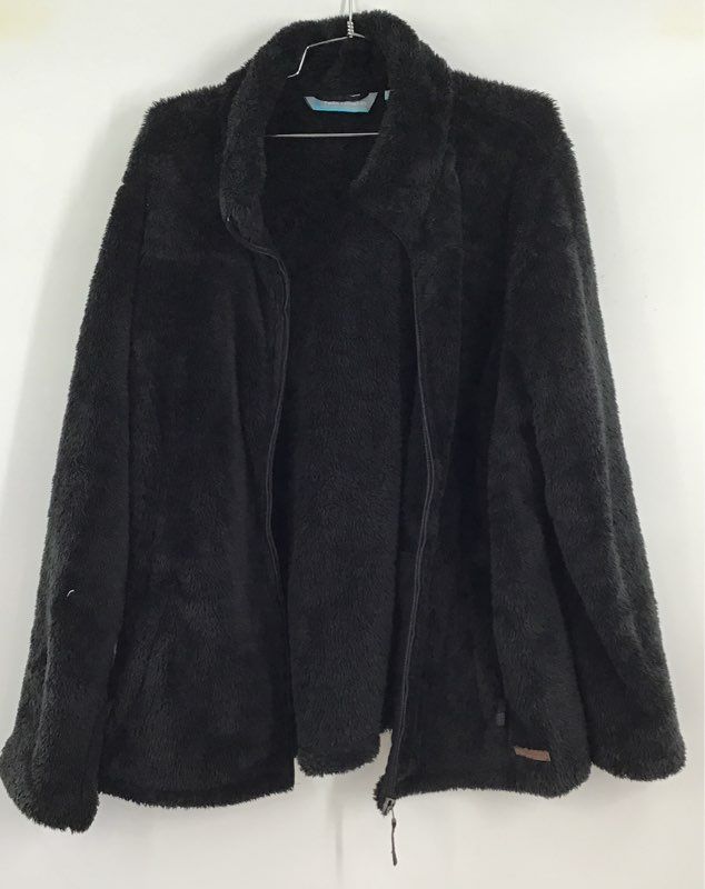 Free Country Women&#39;s Black Fur Full-Zip Jacket - Size 2XL