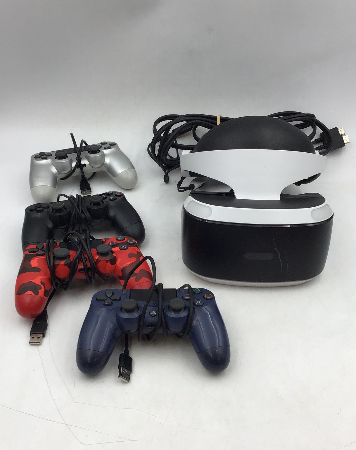 Sony PlayStation 4 Multicolor Four Controller And VR Headset