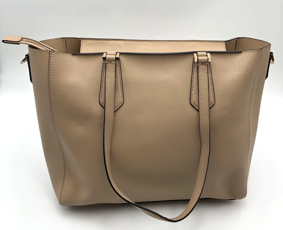 Michael Kors Tan Pebbled Leather Jet Set Tote Bag Gold Hardware COA