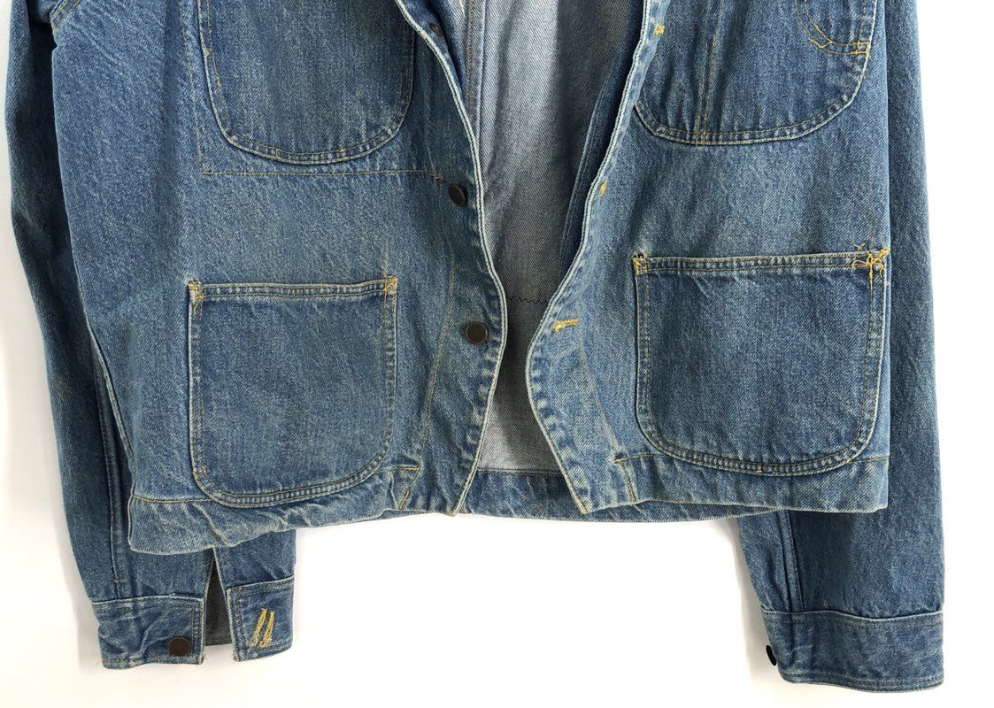 Vintage Iron Maiden Heavy Metal Band Patch Denim Jacket Chore Coat Sz L