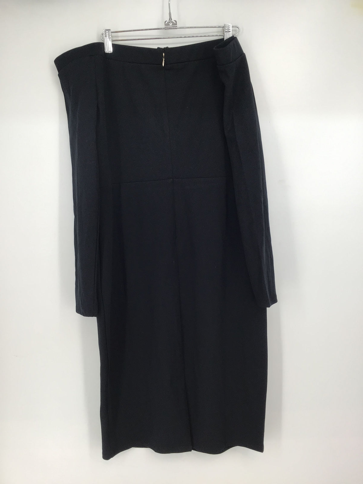 NWT Thalia Sodi Women&#39;s Black Long Sleeve Back Zip Sheath Dress - Size Large