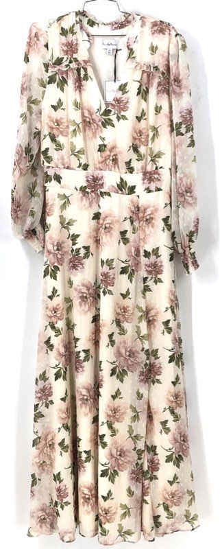 Premier Amour Women's NWT Bloom Blush Floral Maxi Dress Long Sleeve Sz 16