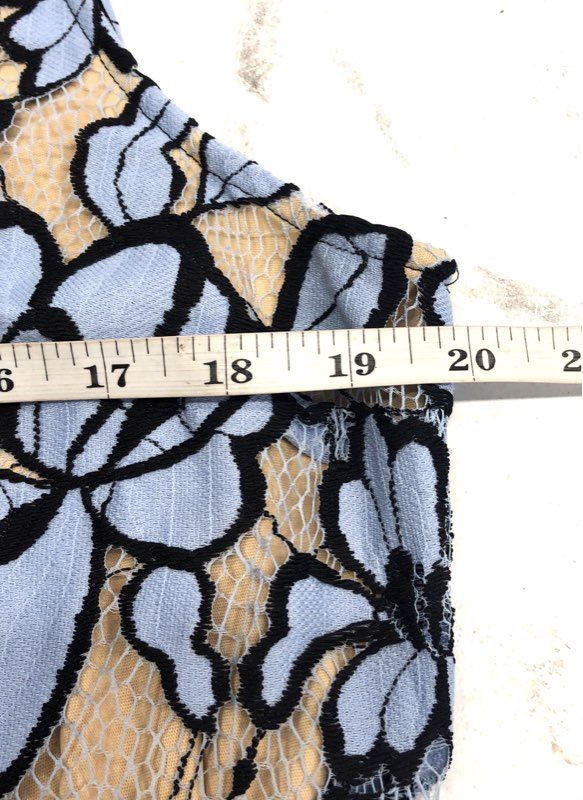 Plenty by Tracy Reese Women's Misty Blue Floral Lace Mock Neck Dress NWT Sz 12