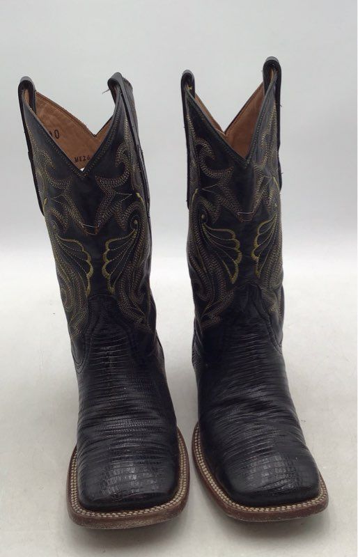 Botas Diligencia Men&#39;s Black Leather Cowboy Western Boots - Size 40