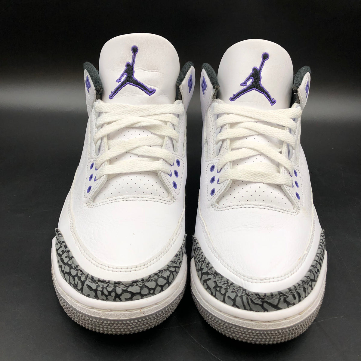 Nike Air Jordan 3 Retro Men's 'Dark Iris' Purple/White Sneakers - Size 9 (+COA)