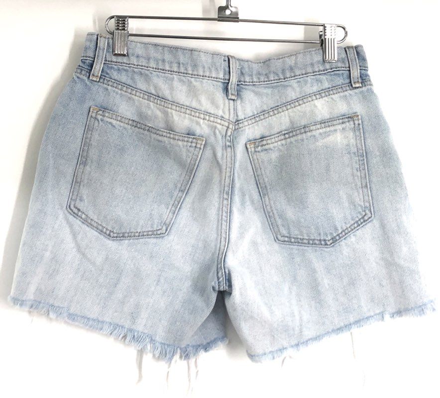 Gap Women's Light Blue High Rise Distressed Frayed Hem Denim Shorts Sz 27
