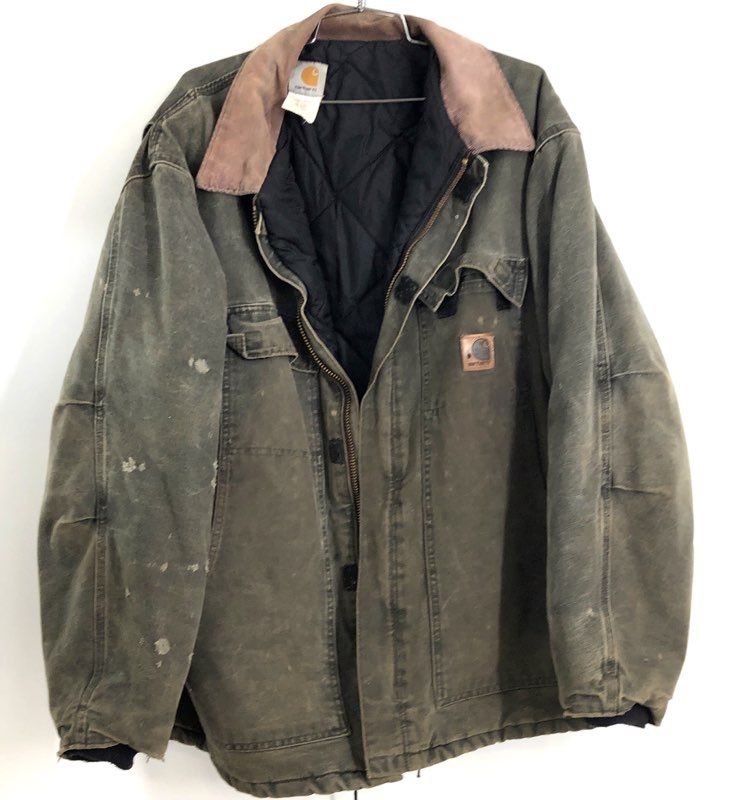 Vintage Carhartt Men's Moss Green Sandstone Arctic Coat C26MOS Made in USA XL