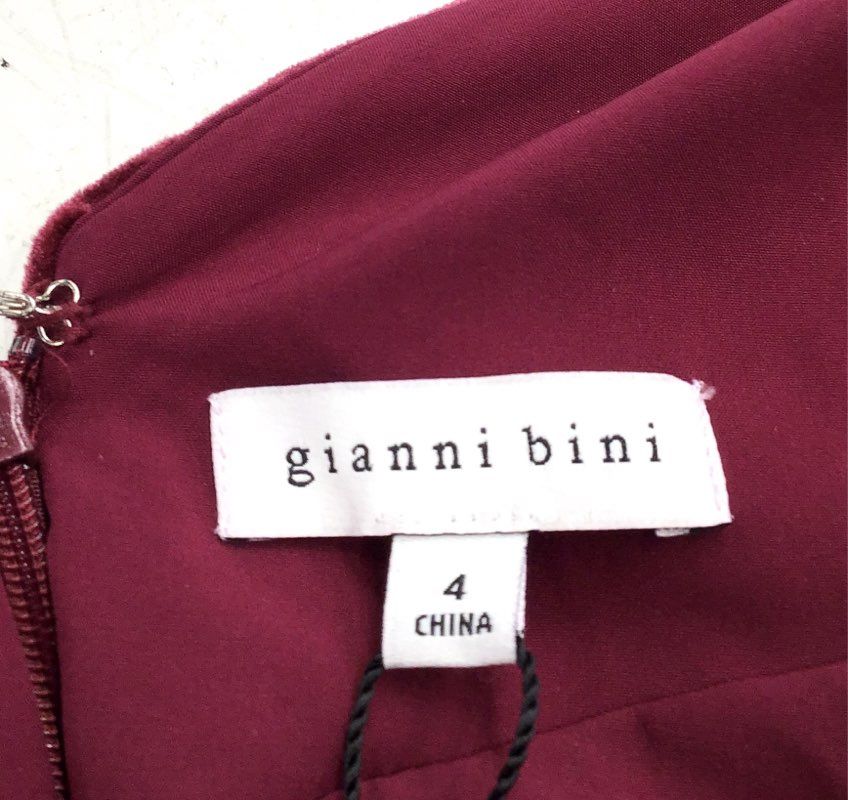 Gianni Bini NWT Jam Mariah Velvet Ruched V-Neck Mini Dress Women's Size 4