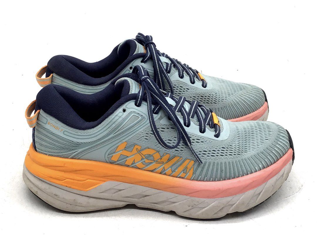 Hoka One One Men's Bondi 7 Blue Athletic Shoes - Size 6.5