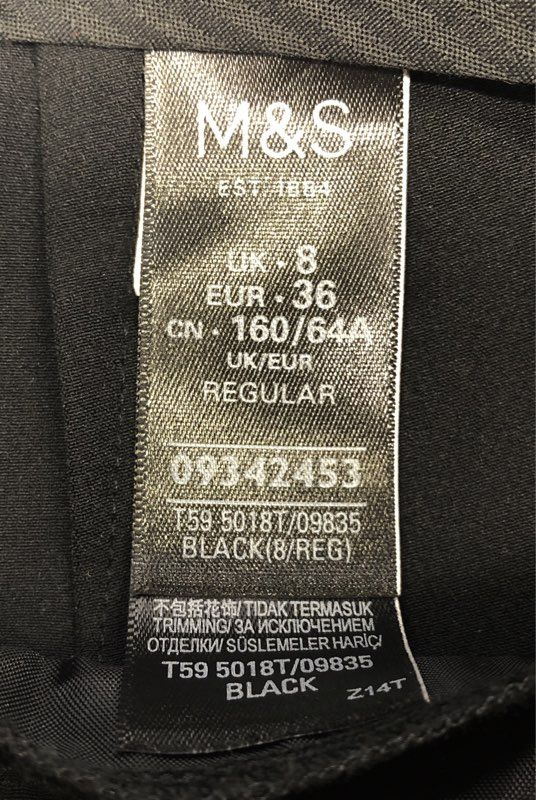 M&S Autograph Women's Black White Side Stripe Trousers Regular Sz UK 8