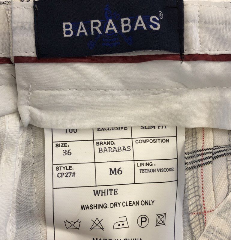 NWT Barabas Women's White Plaid Dress Pants - Size 36