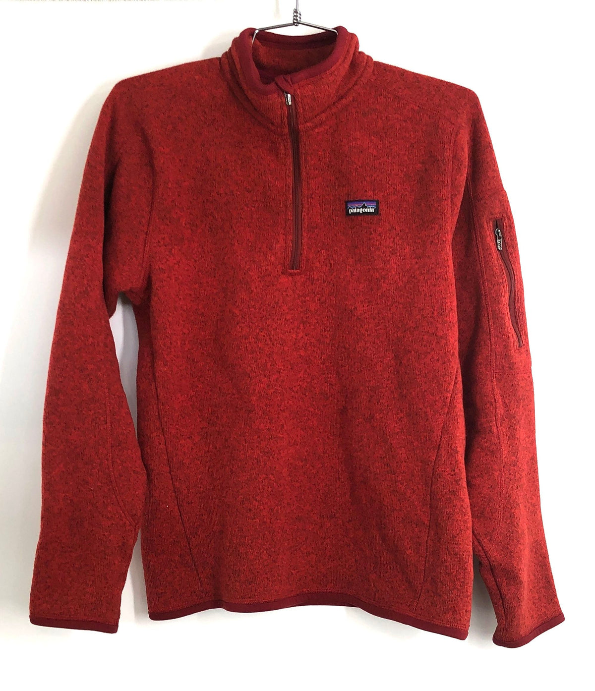 Patagonia Women's Red Heather Better Sweater 1/4 Zip Fleece Pullover Size M
