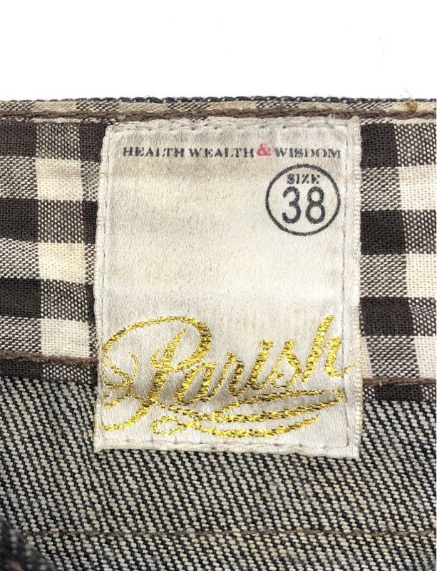 Parish Men's Dark Wash Graphic Embroidered Streetwear Jeans Sz 38