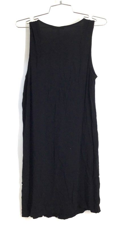 Madewell Women's Black Button-Front Sleeveless Viscose V-Neck Mini Dress Sz S