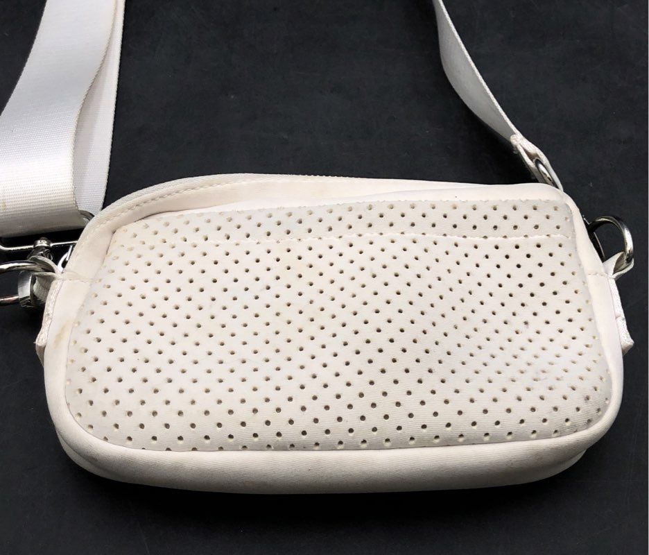 Lululemon White Neoprene Perforated Crossbody Belt Bag Small