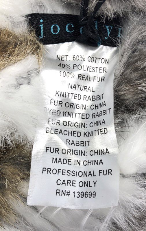 Jocelyn Women's Real Rabbit Fur Infinity Scarf Petal Multi Chevron NWT OS