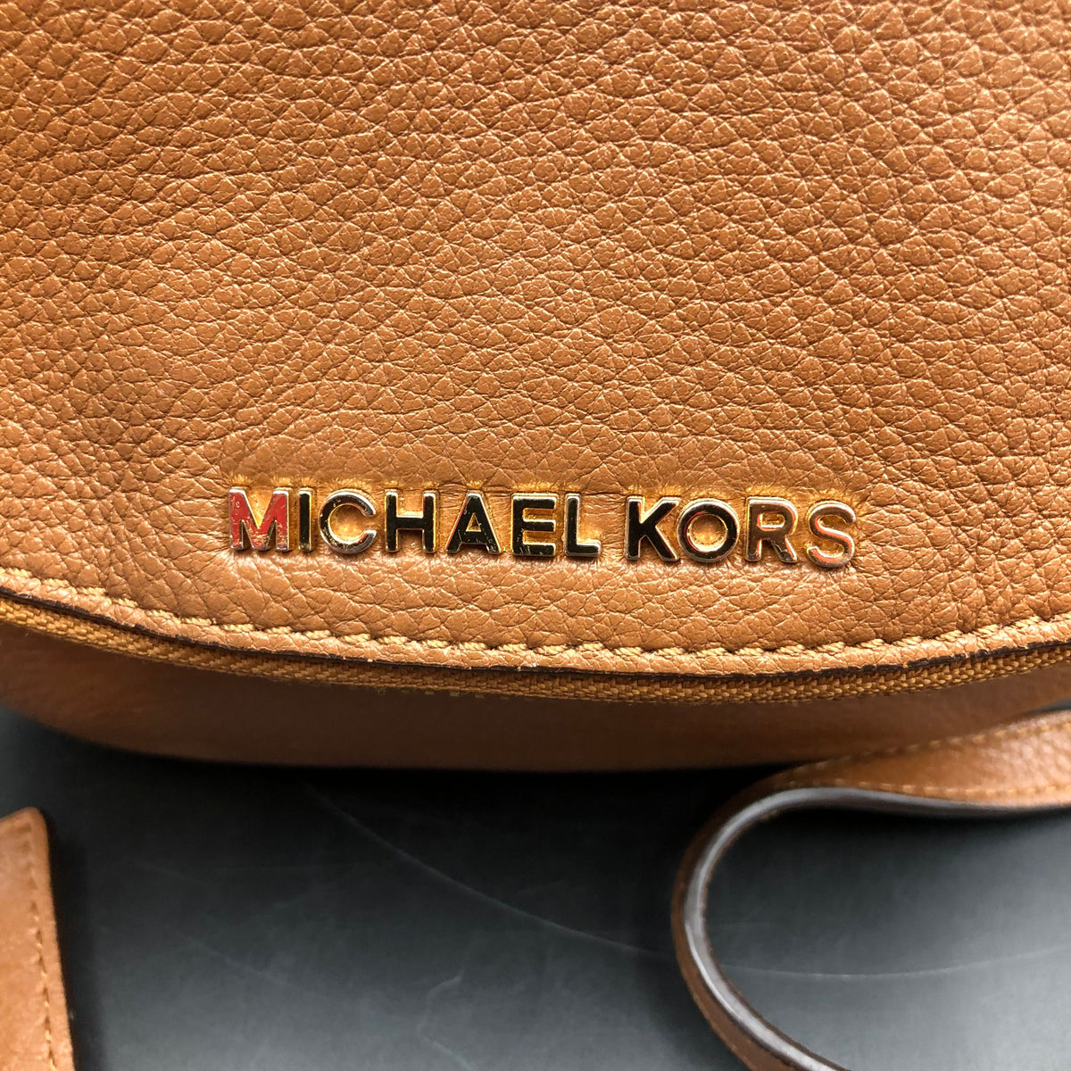 Michael Kors Brown Pebbled Leather 'Bedford' Crossbody Bag (+COA)
