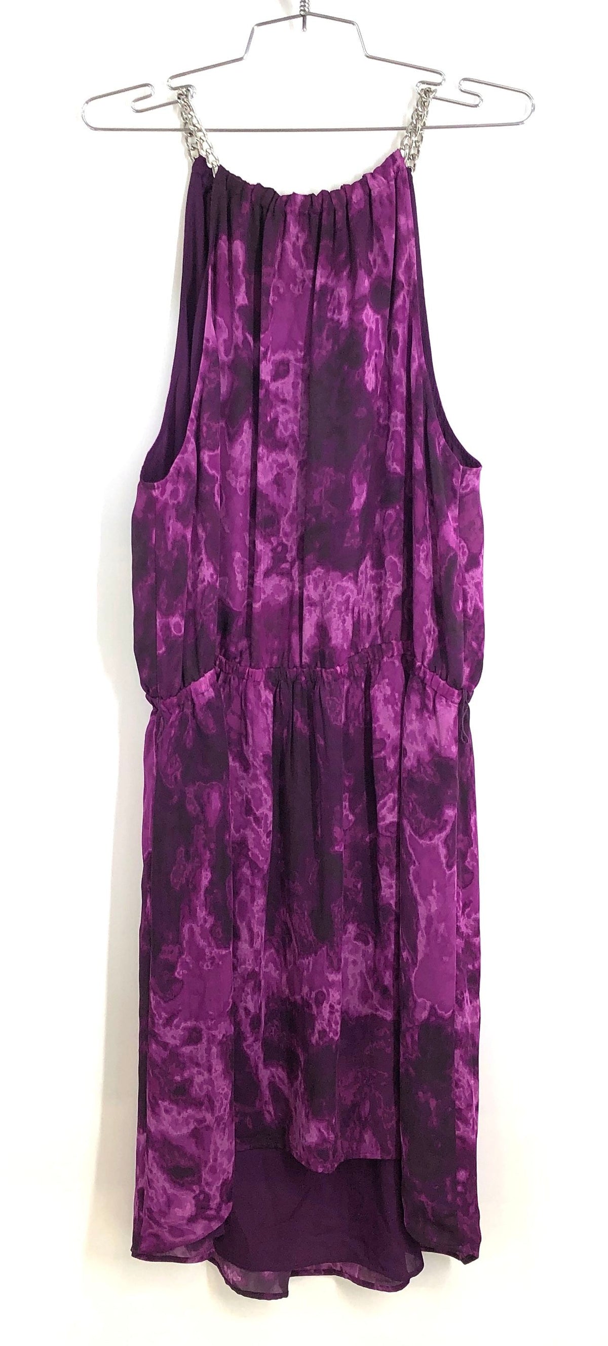 Michael Kors Women's English Violet Chain Halter High Low Dress Sz 14 NWT