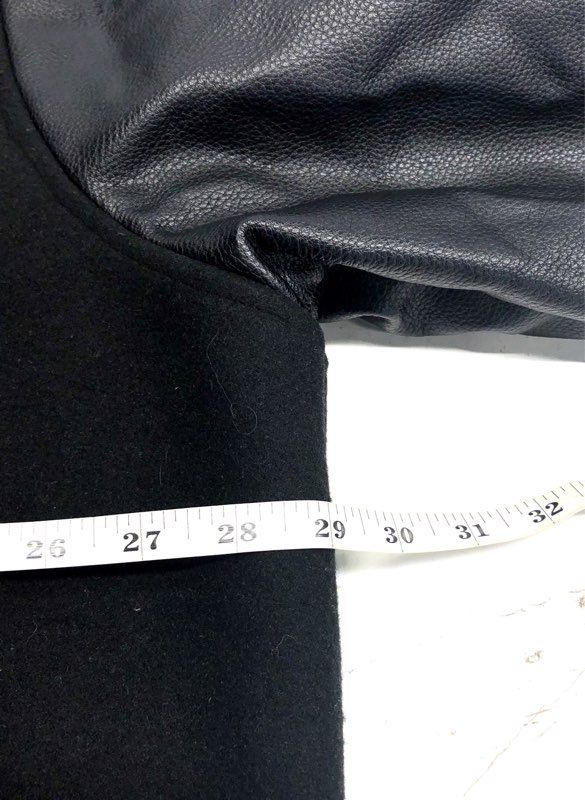 Roku Studio Men's Graphic Varsity Jacket Black Faux Leather Sleeve Sz 3XL