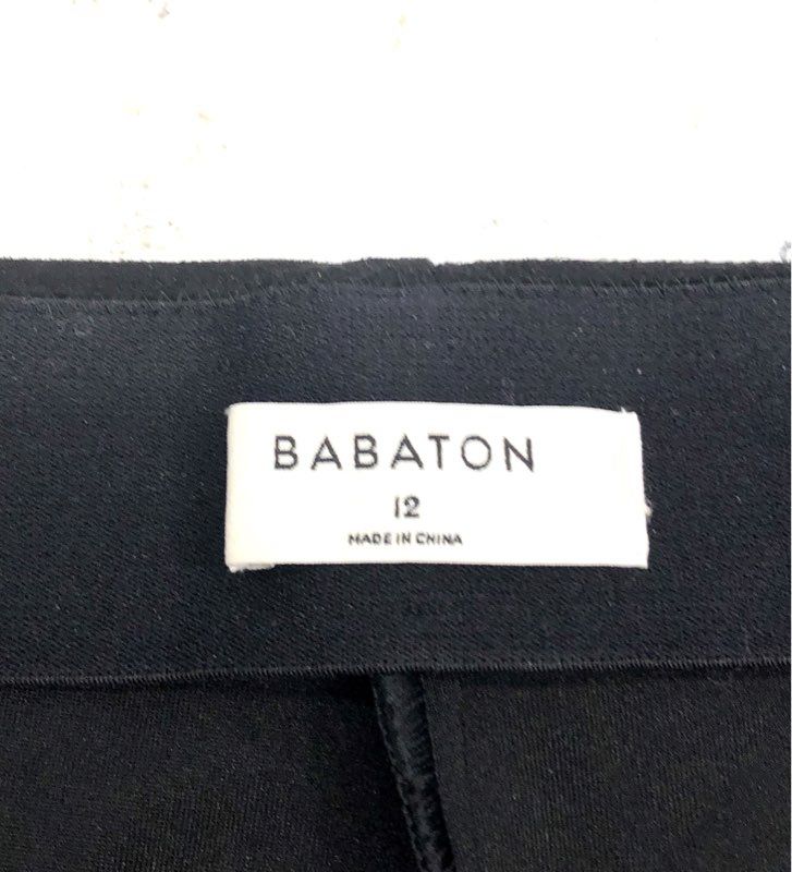 Babaton Women's Black Vegan Suede Sadiki Side Zip Tapered Pants Size 12 NWT