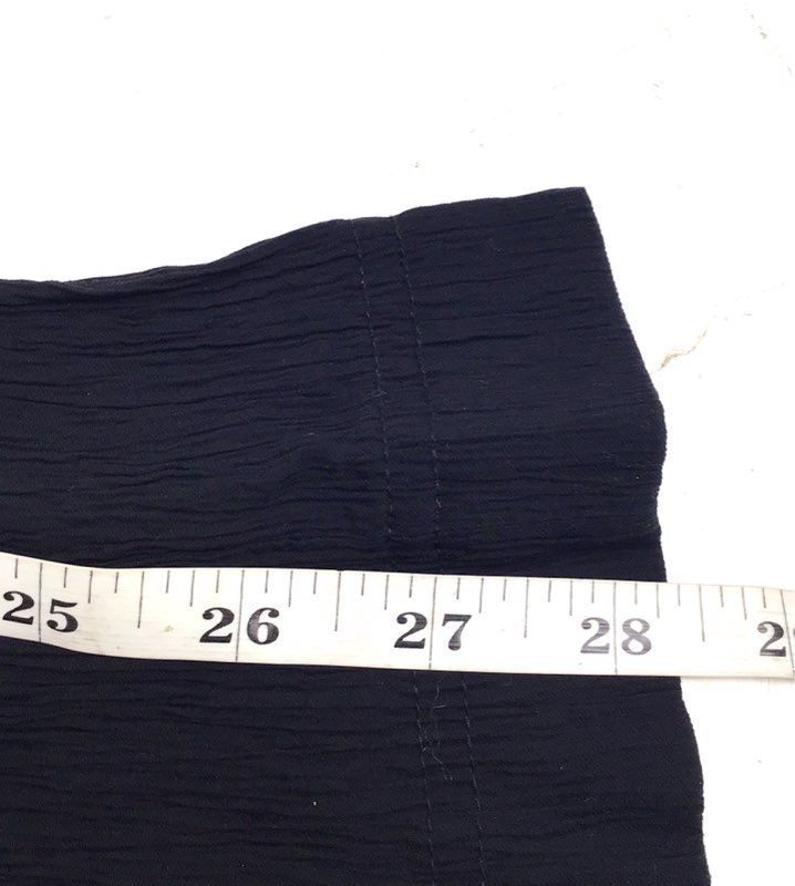 Madewell Women's Black Textured Elastic Waist Pull On Straight Leg Pants Sz S