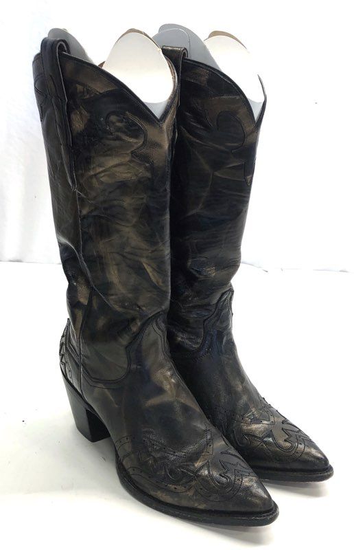 Dan Post Rockstar Bronze Metallic Black Western Boots DP3245 Size 8 M