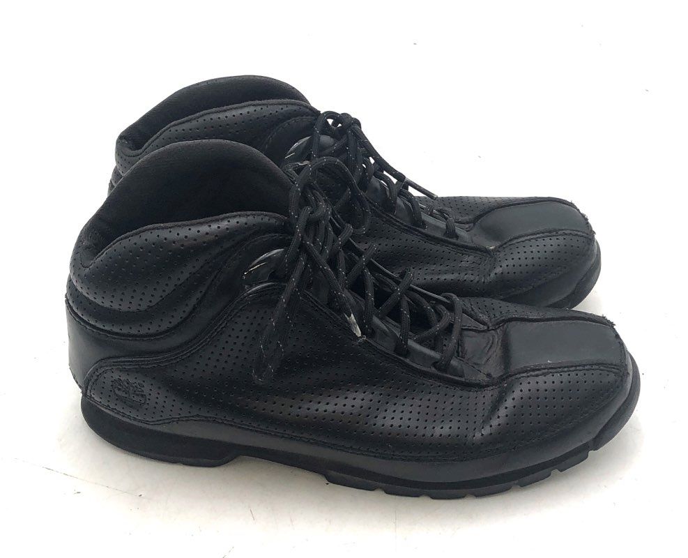 Timberland 58006 Black Perforated Leather Mid Top Sneakers Men's Size 10.5 M