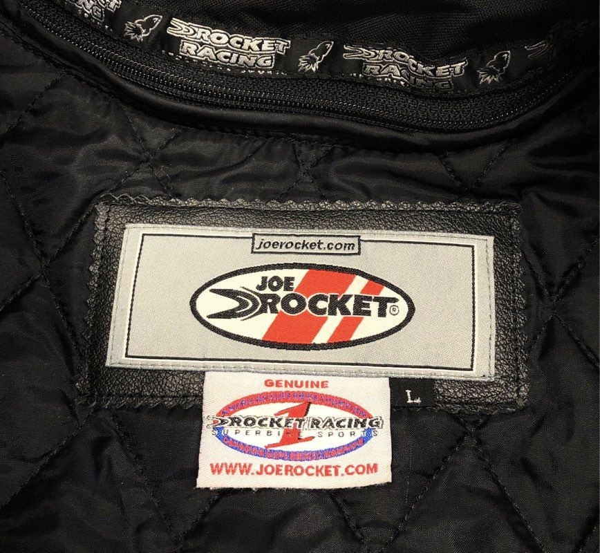 Joe Rocket Women's Blaster Leather Motorcycle Racing Jacket Black Silver Sz L