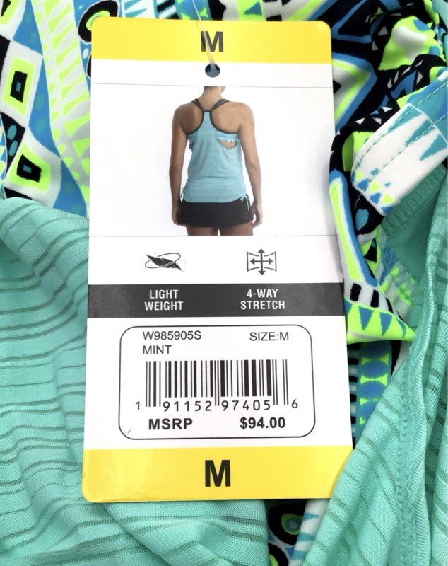 NWT Zeroxposur Women&#39;s Mint 2 In 1 Padded Tank Top - Size M