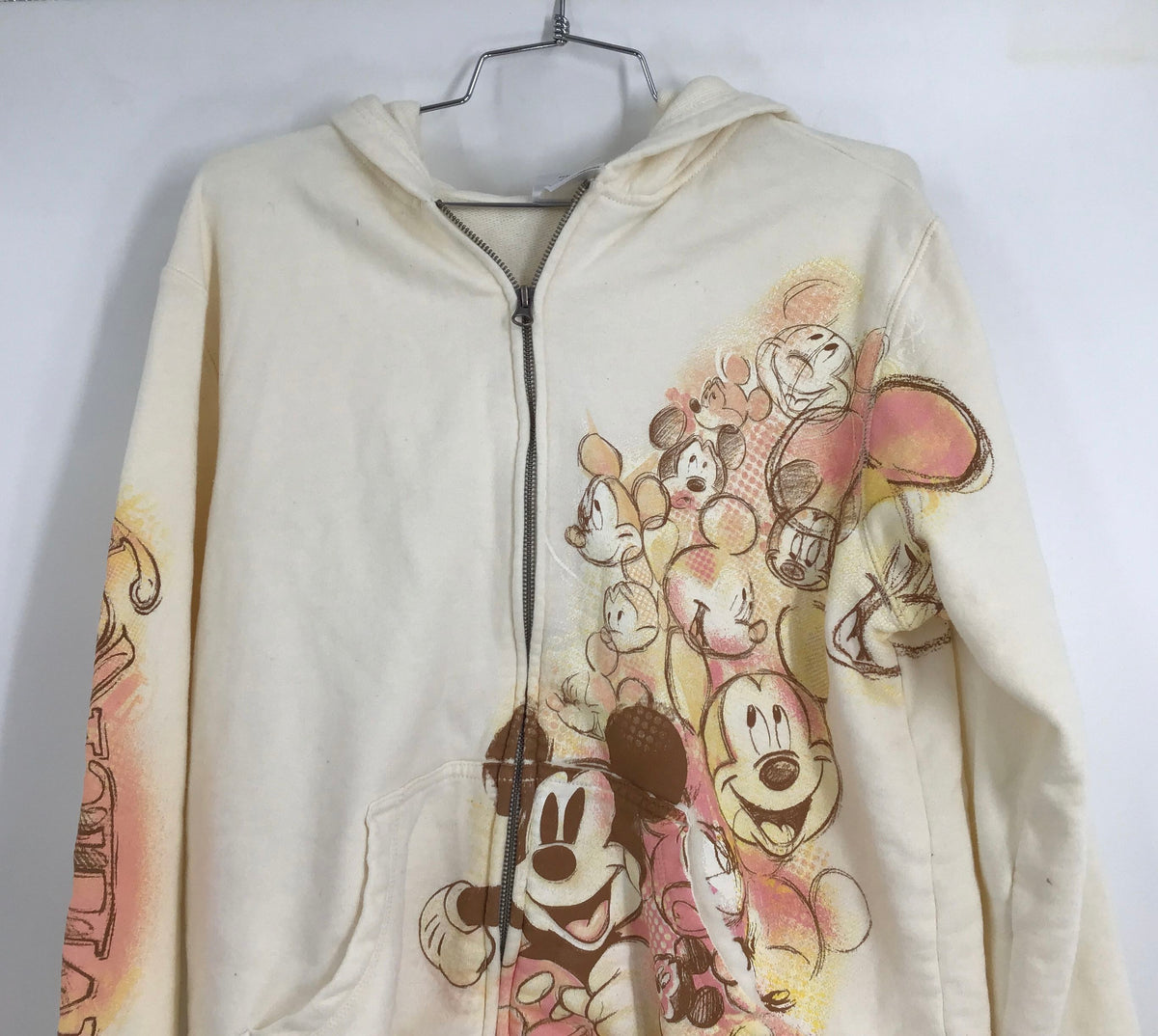 Disney Store Women&#39;s Ivory Full-Zip Hoodie - Size L