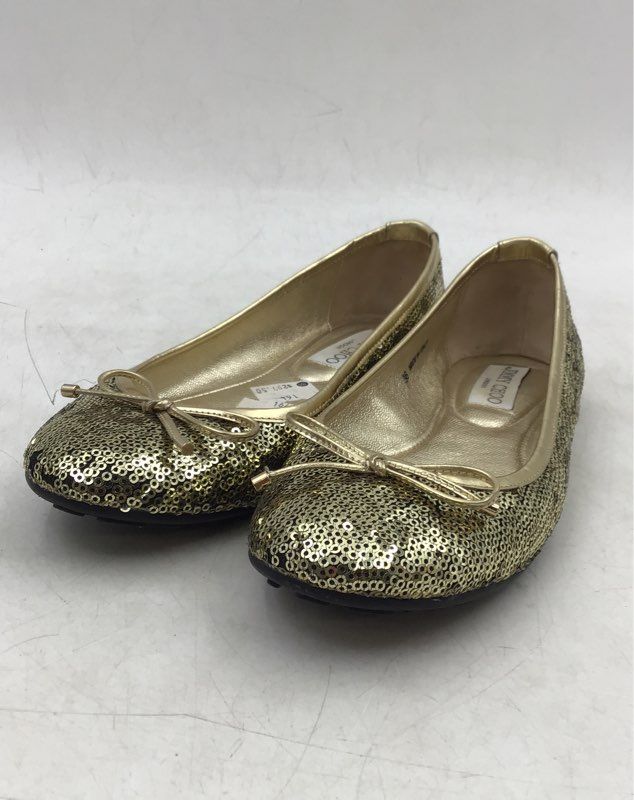 Jimmy Choo Women&#39;s Gold Sequin Slip-On Ballet Flats - Size 36