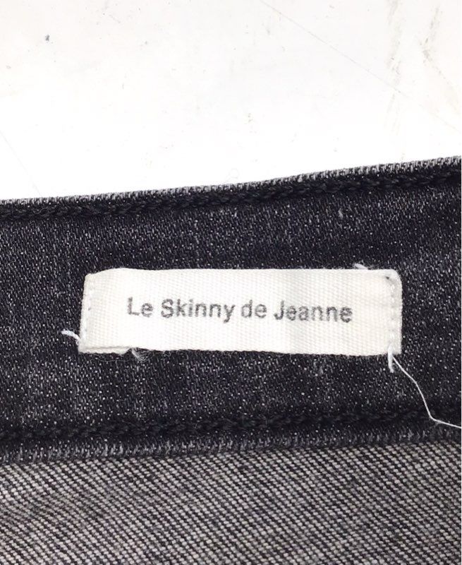 Frame Women's Le Skinny de Jeanne Faded Black Ankle Zip Jeans Sz 27