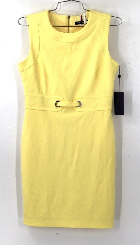 NWT Tommy Hilfiger Women's Yellow Sheath Dress - Size 4
