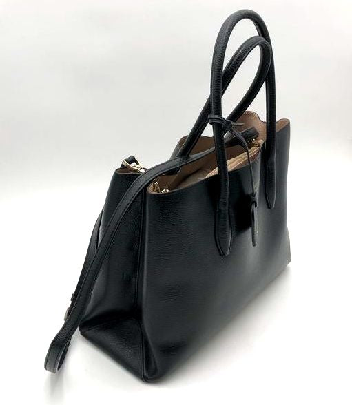 Kate Spade Black Pebbled Leather 'Harper' Satchel Bag (+COA)