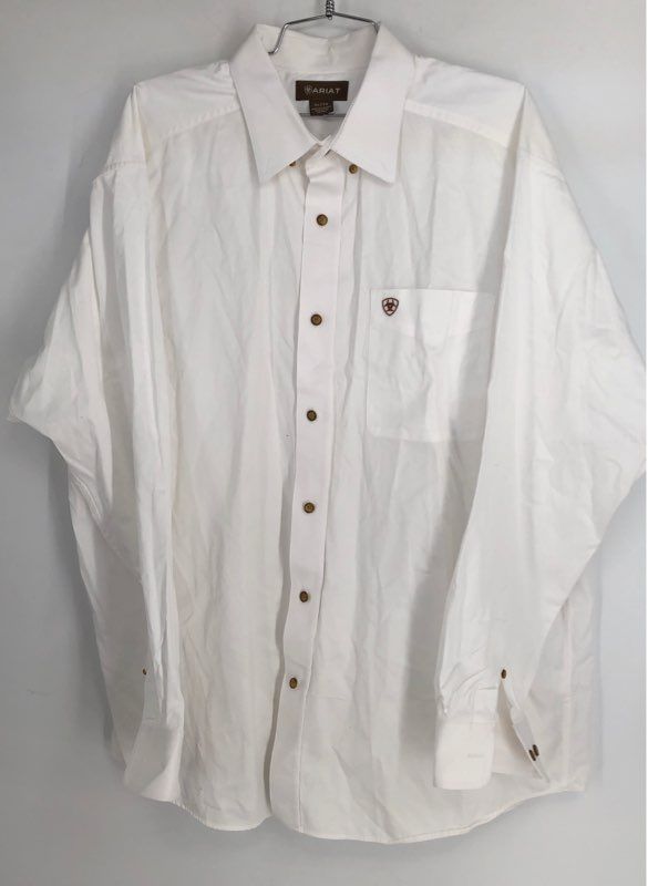 Ariat Men&#39;s White Plum Button-Down Shirt - Size XL, L Lot Of 2