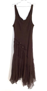 NWT Jonathan Martin Women's Brown Silk Sleeveless A-Line Dress - Size 24W