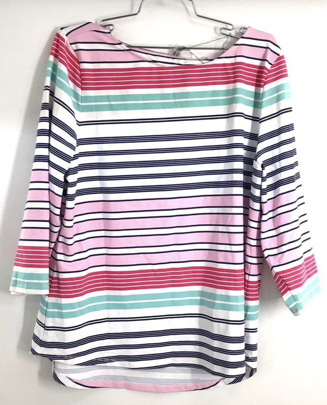 Tommy Bahama Women's Aubrey Sunset Shore IslandZone Striped UPF 30 NWT Sz XL