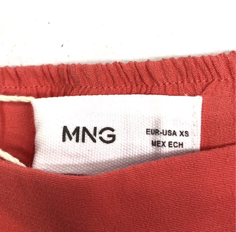 Mango MNG Women's Coral Wide Leg Pleated Elastic Waist Pants Sz XS NWT